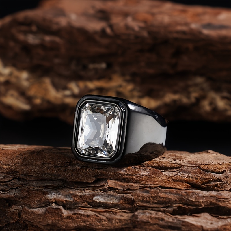 1pc Stainless Steel Couple's Ring Retro European American Style